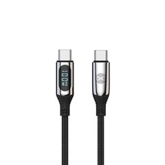 Forever Sleek cable USB-C - USB-C 1,0 m 60W black цена и информация | Кабели и провода | kaup24.ee