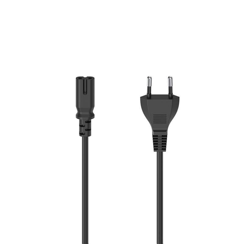 Hama Power Cord, 2-pin, 1,5 m, black - Power cord цена и информация | Kaablid ja juhtmed | kaup24.ee