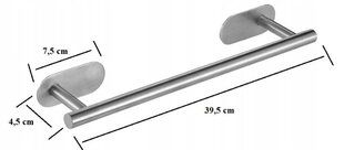 Держатель для полотенца в ванной комнате с клейкой лентой, 7,5 x 4,5 x 39,5 см цена и информация | Аксессуары для ванной комнаты | kaup24.ee