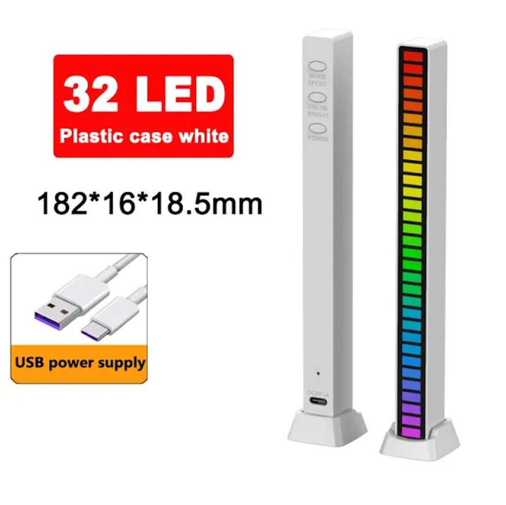 LED RGB USB helitundlik valgusti, mitmevärviline hind ja info | Laualambid | kaup24.ee