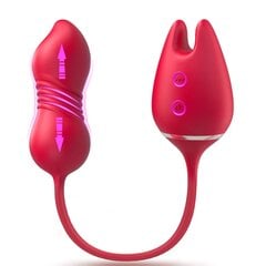 Naiste vibraator - masseerija 3in1 Dark Red Brand hind ja info | Vibraatorid | kaup24.ee