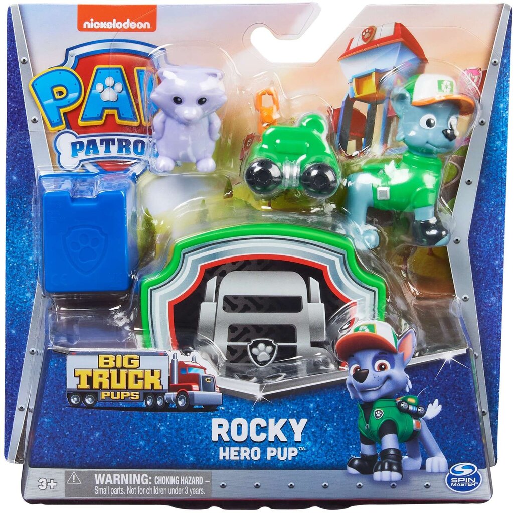 Paw Patrol Big Truck Pups Hero Pup Rocky figuur + tarvikud hind ja info | Poiste mänguasjad | kaup24.ee