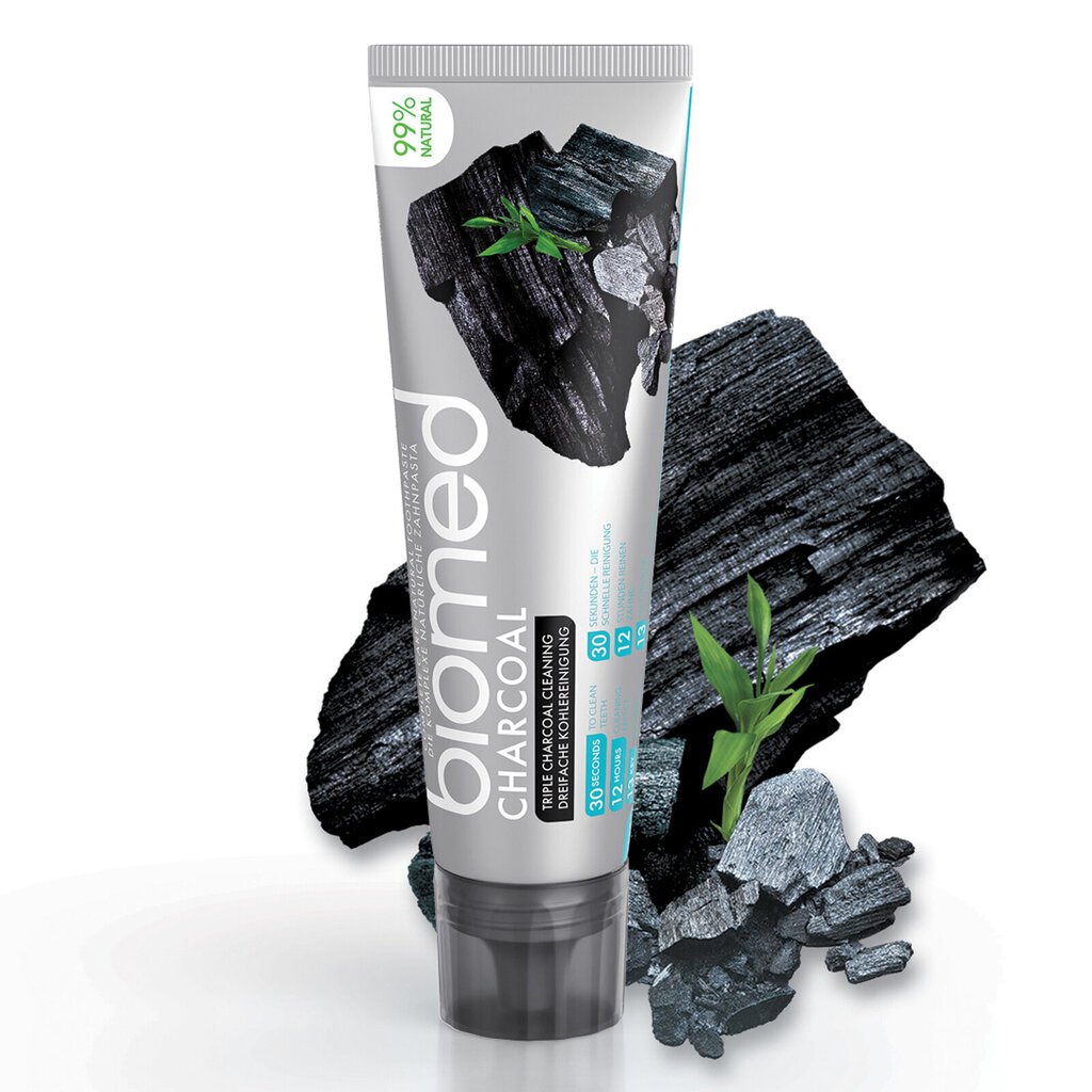 Valgendav hambapasta Biomed Charcoal Complete Care Triple Whitening Natural 100 g hind ja info | Suuhügieen | kaup24.ee
