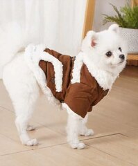 Пальто для домашнего животного, 30x40 см, коричневое цена и информация | Одежда для собак | kaup24.ee
