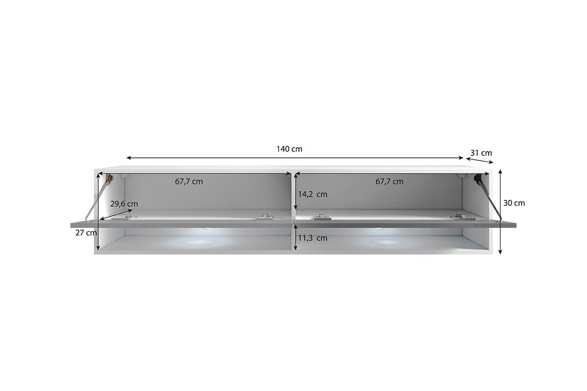 TV laud Wander LED 140 cm, hall hind ja info | TV alused | kaup24.ee