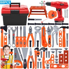 Набор инструментов для детей Play Tool, 68 предметов цена и информация | Игрушки для мальчиков | kaup24.ee
