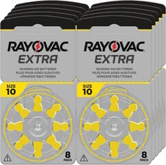 Батарейки для слуховых аппаратов Rayovac A10 (PR70) 10х8 шт. цена и информация | Батерейки | kaup24.ee