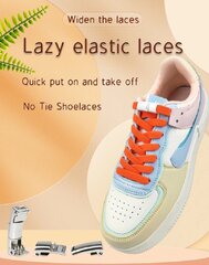 Эластичные широкие плоские шнурки без завязок, белые. цена и информация | Уход за одеждой и обувью | kaup24.ee