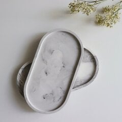 Ovaalne taldrik 18x9.5 cm, hall marmor hind ja info | Sisustuselemendid | kaup24.ee