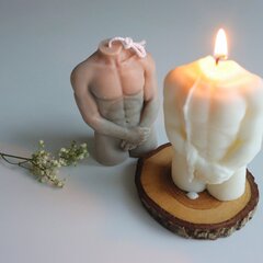 Свеча "Застенчивый мужчина", белая, 9x6 см цена и информация | Свечи, подсвечники | kaup24.ee