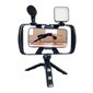 Selfie statiivihoidik LED valgusti ja mikrofoniga TL-49T, must hind ja info | Selfie sticks | kaup24.ee