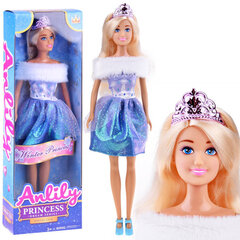 Кукла Anlily 30 см с фиолетовым платьем и мехом цена и информация | Игрушки для девочек | kaup24.ee