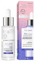 Kooriv näoseerum Eveline Peel Shot 15 % Glycolic acid, 30 ml цена и информация | Сыворотки для лица, масла | kaup24.ee