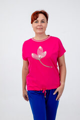 Pluus trükisega, roosa hind ja info | Naiste pluusid, särgid | kaup24.ee