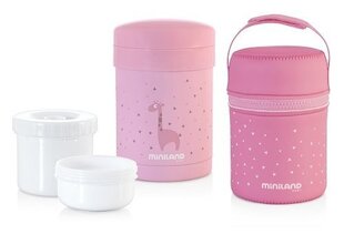 Toidutermosed Miniland, 700 ml, kahe kausiga, roosa hind ja info | Termosed, termokotid | kaup24.ee