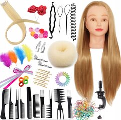 Голова манекена с волосами и набор для изготовления причесок Luna T27, 70 см цена и информация | Расчески, щетки для волос, ножницы | kaup24.ee