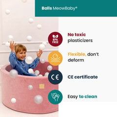 Mängukomplekt pallibasseiniga MeowBaby, 200 palli, roosa цена и информация | Игрушки для малышей | kaup24.ee