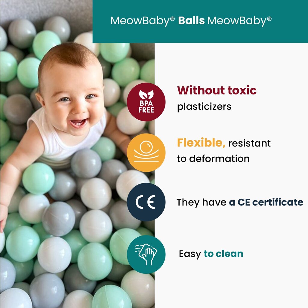 Ümmargune pallibassein MeowBaby, ilma pallideta, sinine hind ja info | Imikute mänguasjad | kaup24.ee
