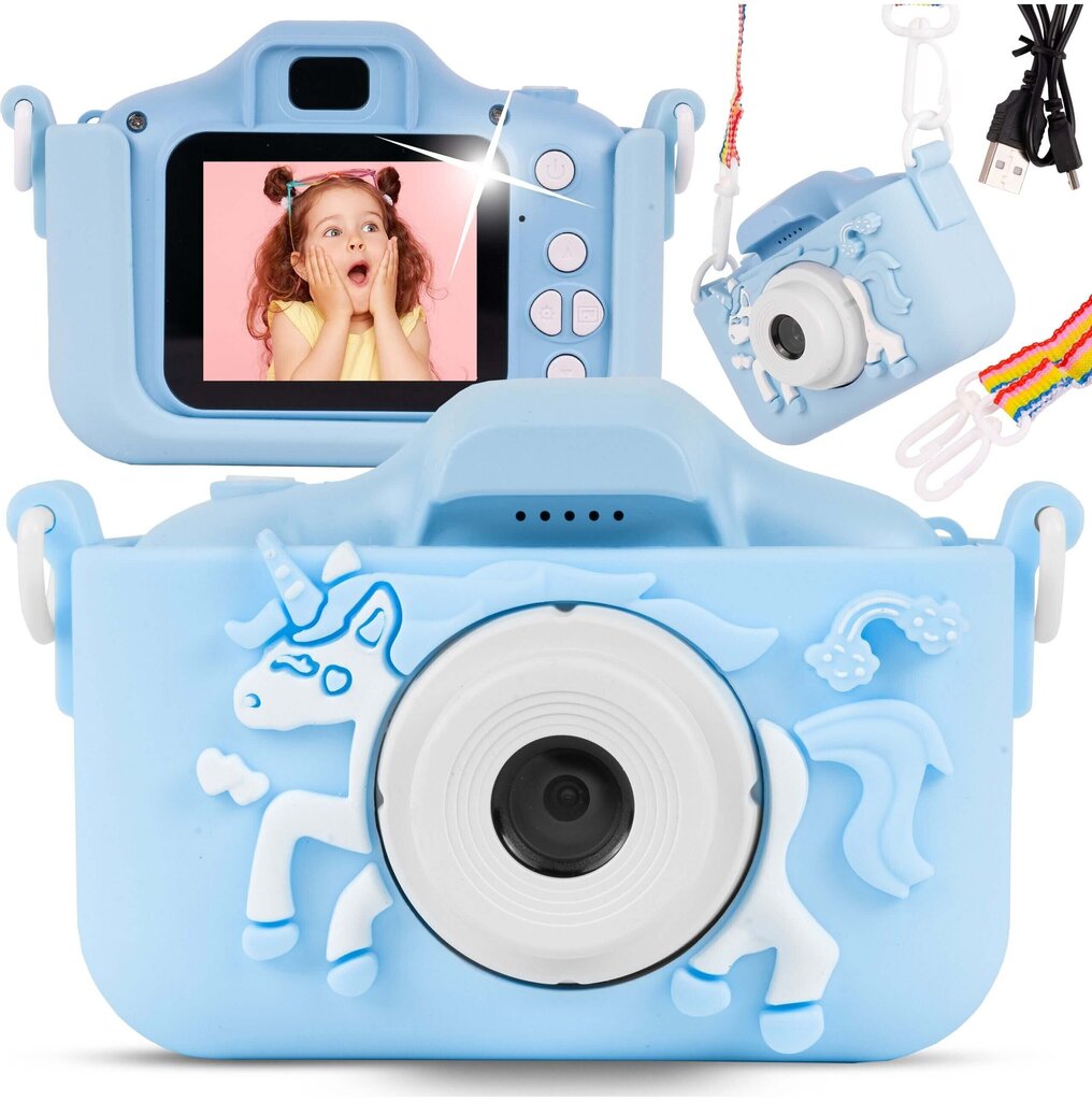 Laste digikaamera MalPlay Ükssarvik mängudega, sinine hind ja info | Tüdrukute mänguasjad | kaup24.ee