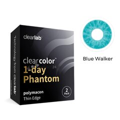 Цветные Однодневные Контактные Линзы Clearcolor Phantom 1Day Blue Walker FN105N R8.60 D14.5, синие, 2 линзы цена и информация | Линзы для глаз | kaup24.ee