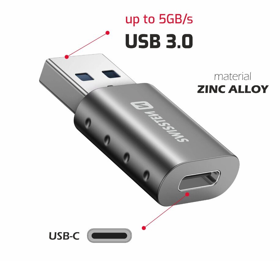 Swissten Adapter USB-A / USB-C цена и информация | USB jagajad, adapterid | kaup24.ee