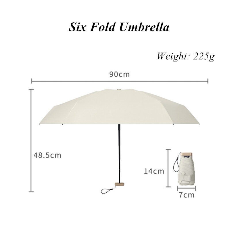 Kokkupandav mini vihmavari, heleroheline hind ja info | Naiste vihmavarjud | kaup24.ee