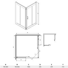 Kandiline dušikabiin Besco Modern, 80,90x185 cm цена и информация | Душевые кабины | kaup24.ee