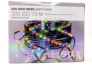 Valguskett 200 LED, 15m, värviline multi valgus. Voolutoide. Sise/välis, IP44 hind ja info | Jõulutuled | kaup24.ee