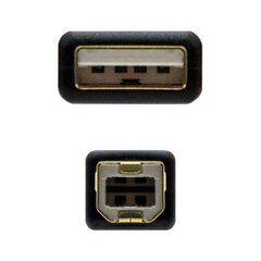 Кабель USB 2.0 A — USB B NANOCABLE 10.01.120 Чёрный цена и информация | Кабели и провода | kaup24.ee