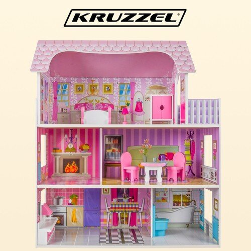 Puidust nukumaja - villa Kruzzel цена и информация | Tüdrukute mänguasjad | kaup24.ee