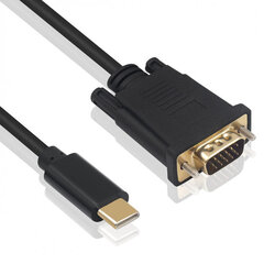 Ewent, USB-C/VGA, 1.8 m hind ja info | Kaablid ja juhtmed | kaup24.ee