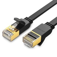 UGREEN NW106 Ethernet RJ45 Flat network cable , Cat.7, STP, 2m (Black) цена и информация | Кабели и провода | kaup24.ee