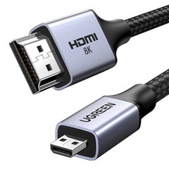 Кабель Micro HDMI - HDMI 8K UGREEN HD164, 1 м цена и информация | Кабели и провода | kaup24.ee