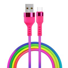 Setty USB - USB-C cable 1,2 m 2,1A KNA-C-1.22.113 rainbow цена и информация | Кабели и провода | kaup24.ee