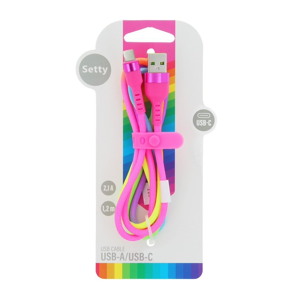 Setty USB/USB-C, 1.2 m hind ja info | Kaablid ja juhtmed | kaup24.ee