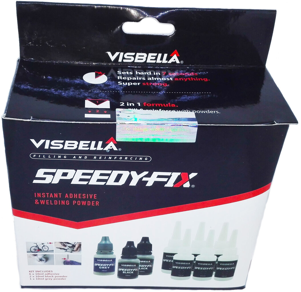 Visbella SPEEDY-FIX liimikomplekt: täiteaine ja liim (pulber 3X10ml; liim 6X10ml) цена и информация | Lisaseadmed | kaup24.ee