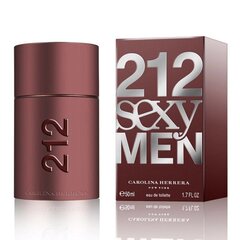 Tualettvesi Carolina Herrera 212 Sexy Men EDT meestele 50 ml цена и информация | Мужские духи | kaup24.ee