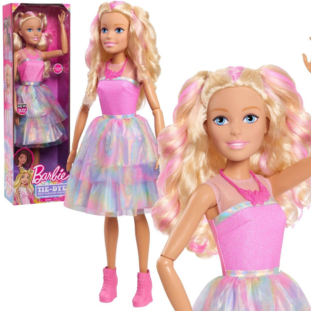 Suur Barbie nukk blond moes ja värvilises riietuses 70 cm hind ja info | Tüdrukute mänguasjad | kaup24.ee