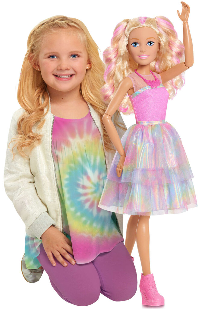 Suur Barbie nukk blond moes ja värvilises riietuses 70 cm hind ja info | Tüdrukute mänguasjad | kaup24.ee
