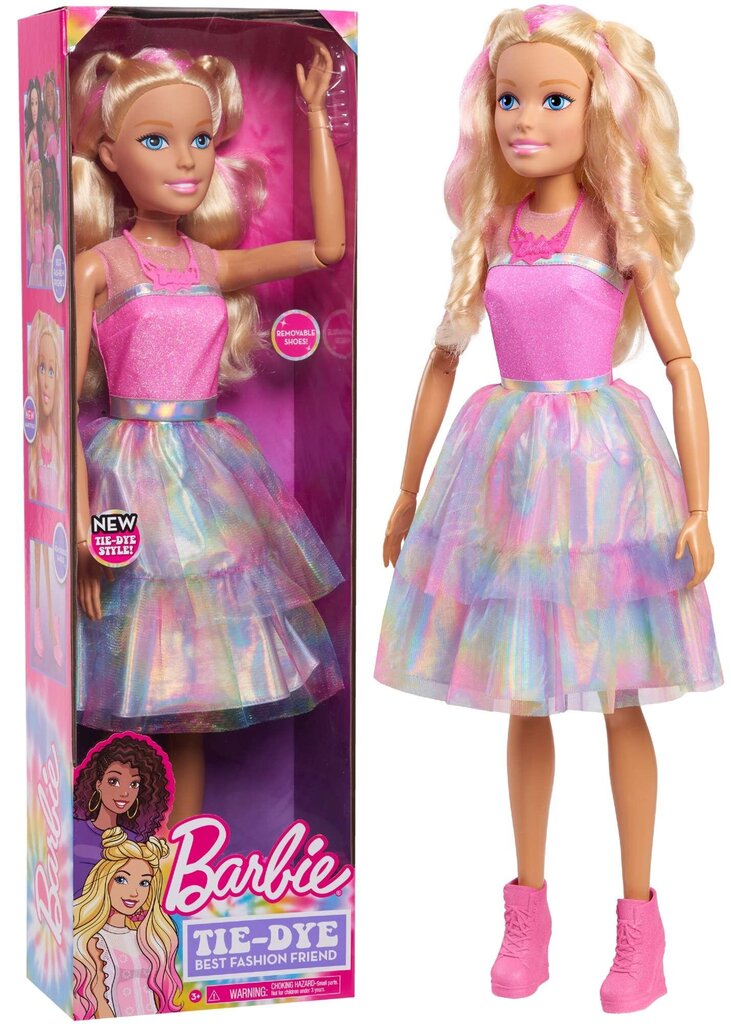 Suur Barbie nukk blond moes ja värvilises riietuses 70 cm цена и информация | Tüdrukute mänguasjad | kaup24.ee