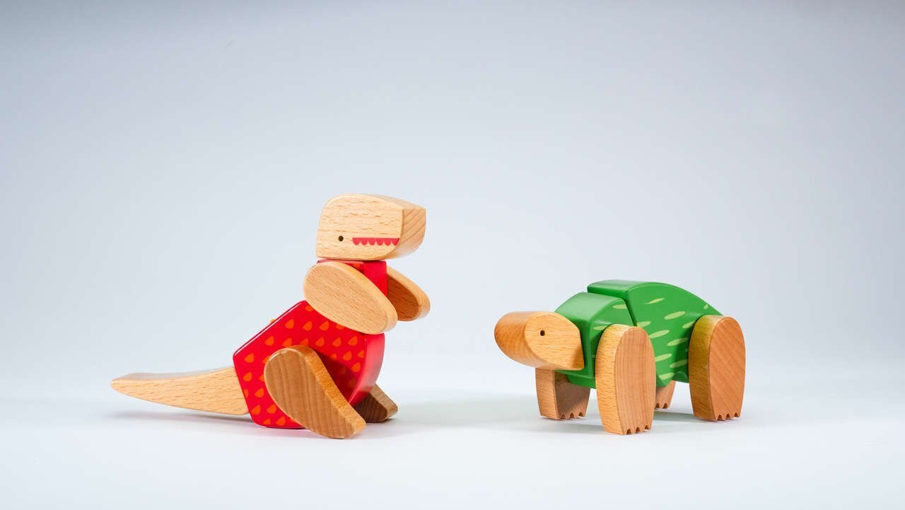 Puidust loomingulised klotsid Malblo Animals hind ja info | Imikute mänguasjad | kaup24.ee