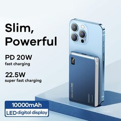 REMAX Kinyin series PD20W+QC22.5W Внешний аккумулятор с быстрой зарядкой - Powerbank 10000 мАч RPP-178, синий цена и информация | Зарядные устройства Power bank | kaup24.ee