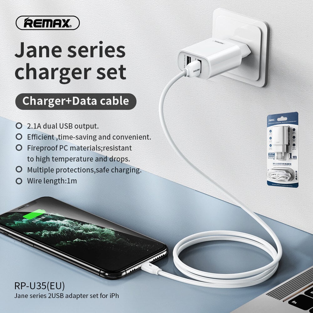 Remax Jane RP-U35 set hind ja info | Mobiiltelefonide laadijad | kaup24.ee