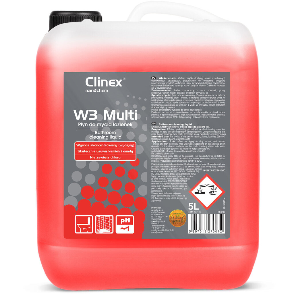 Clinex vannitoa puhastusvahend, 5L цена и информация | Puhastusvahendid | kaup24.ee