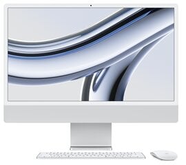 iMac 24” 4.5K Retina, Apple M3 8C CPU, 10C GPU/8GB/256GB SSD/Silver/RUS - MQRJ3RU/A цена и информация | Стационарные компьютеры | kaup24.ee