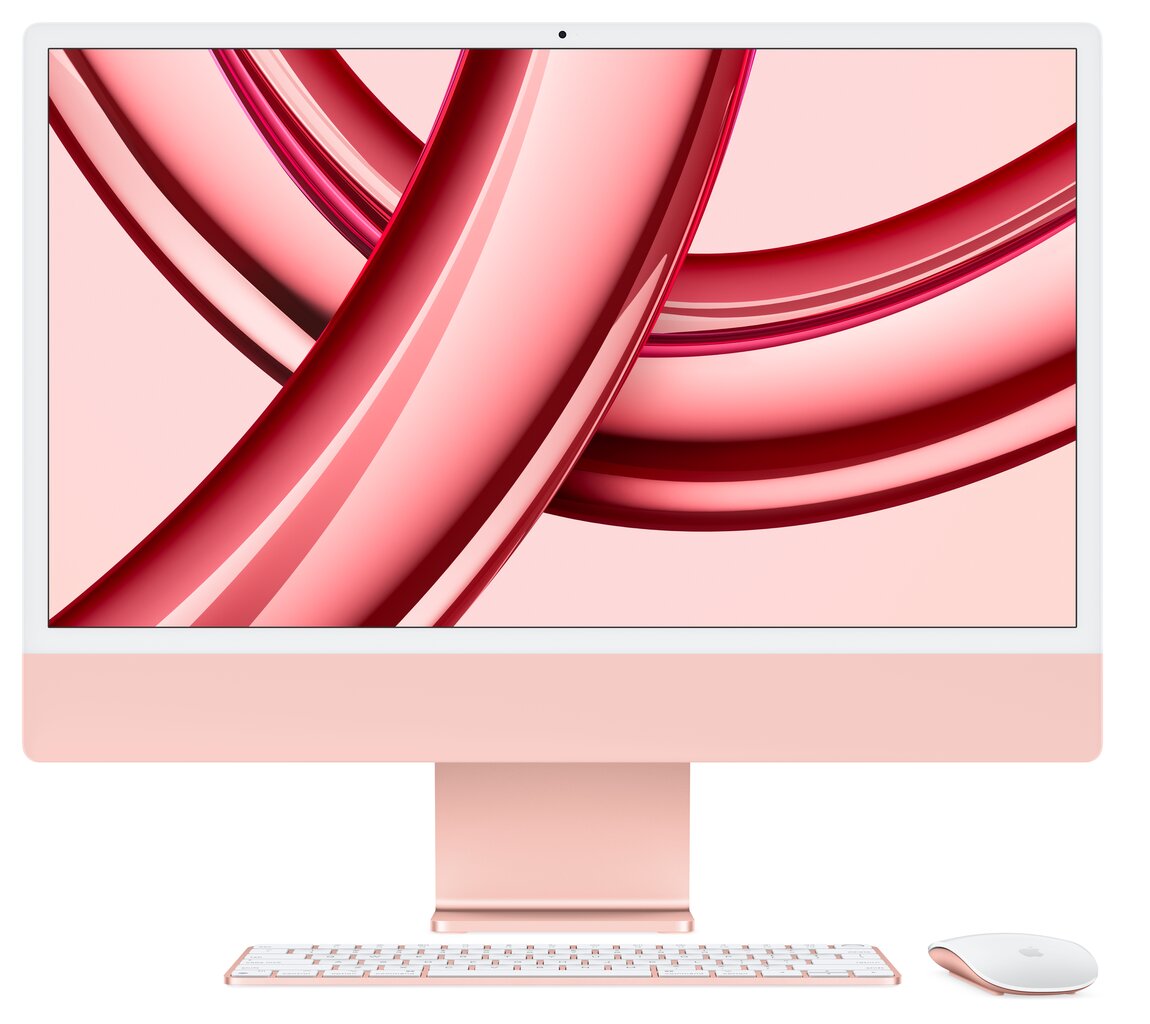 iMac 24” 4.5K Retina, Apple M3 8C CPU, 10C GPU/8GB/512GB SSD/Pink/SWE - MQRU3KS/A hind ja info | Lauaarvutid | kaup24.ee