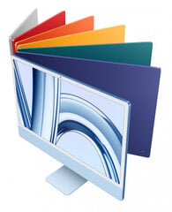 iMac 24" 4.5K Retina, Apple M3 8C CPU, 8C GPU/8GB/256GB SSD/Blue/SWE цена и информация | Стационарные компьютеры | kaup24.ee