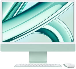 iMac 24” 4.5K Retina, Apple M3 8C CPU, 8C GPU/8GB/256GB SSD/Green/RUS - MQRA3RU/A цена и информация | Стационарные компьютеры | kaup24.ee