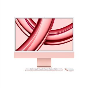 iMac 24” 4.5K Retina, Apple M3 8C CPU, 8C GPU/8GB/256GB SSD/Pink/INT - MQRD3ZE/A hind ja info | Lauaarvutid | kaup24.ee