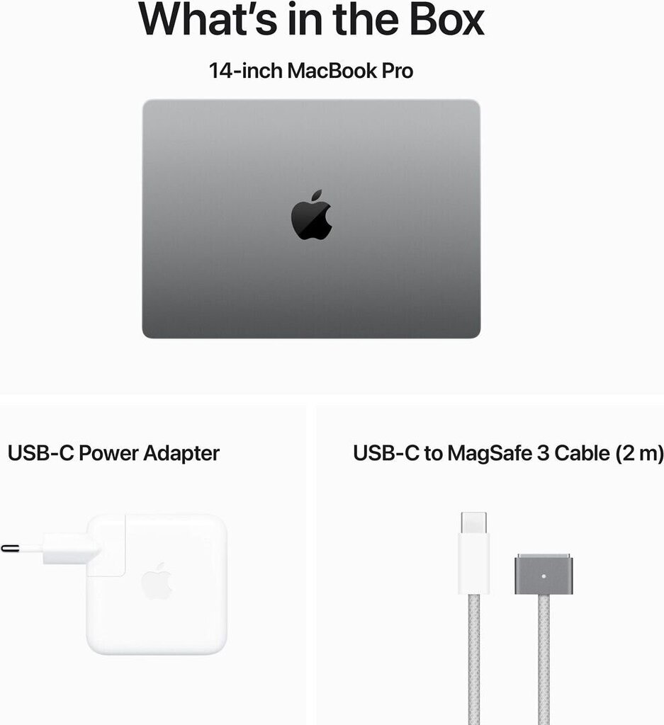 MacBook Pro 14" Apple M3 8C CPU, 10C GPU/8GB/1TB SSD/Silver/SWE - MR7K3KS/A цена и информация | Sülearvutid | kaup24.ee